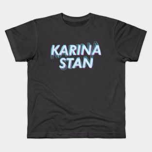 AESPA Karina stan Yoo Jimin name futuristic text glitch MY | Morcaworks Kids T-Shirt